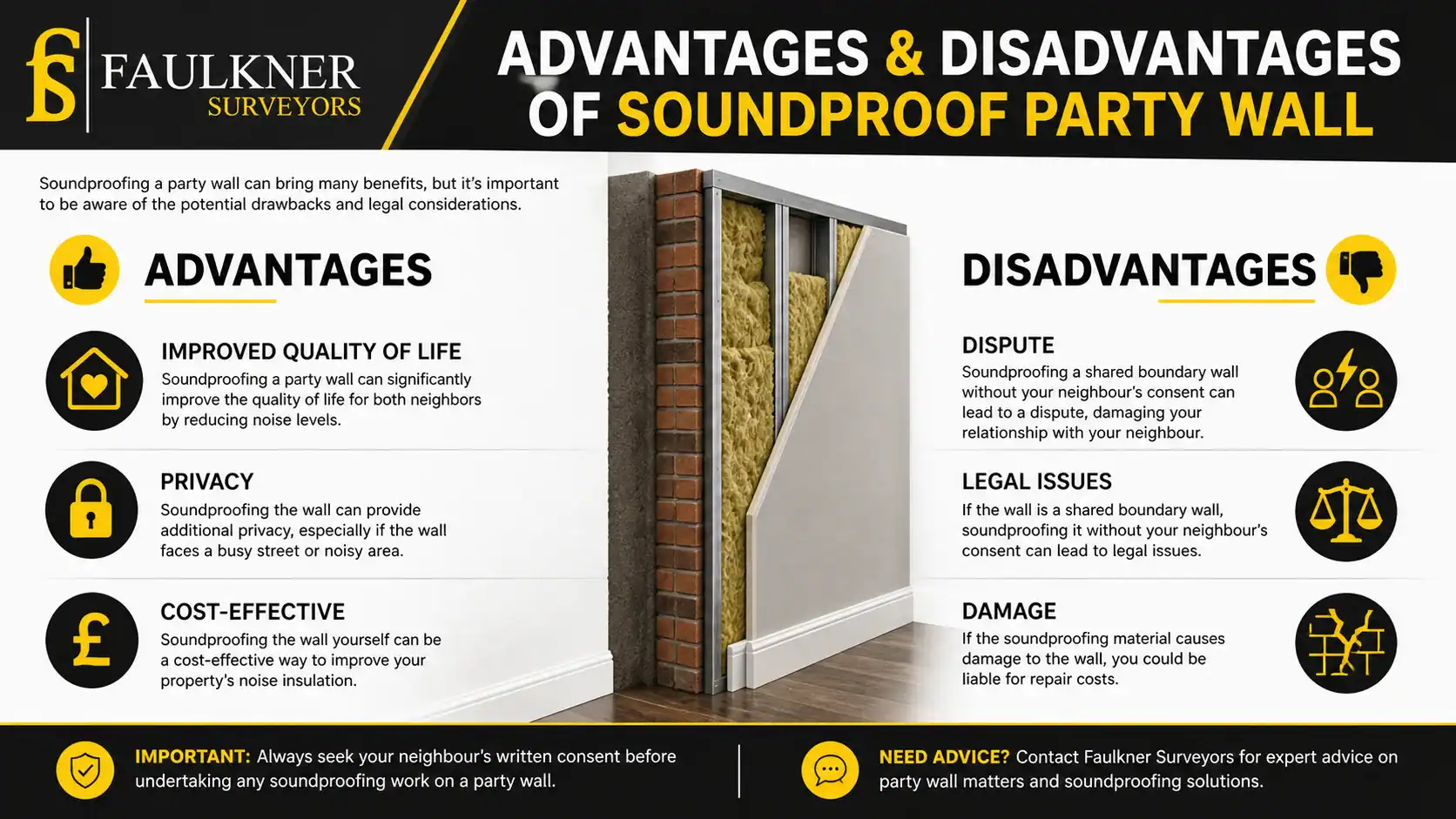 Can you soundproof a Party wall? 2 Advantages and Disadvantages of Soundproof Party Wall Bracknell
