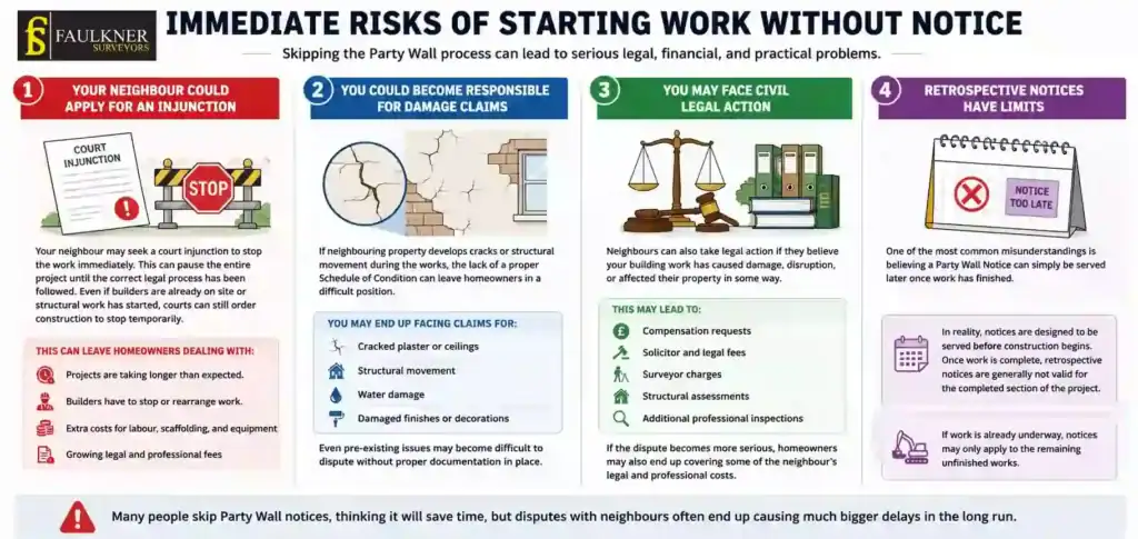 What Happens If You Start Work Without a Party Wall Notice? 1 Immediate Risks of Starting Work Without Party Wall Notice Bracknell