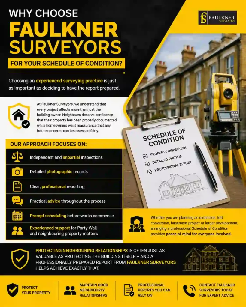 Schedule of Condition: What It Is and Why It Protects Both Neighbours 3 Why Choose Faulkner Surveyors for Your Schedule of Condition Bracknell?